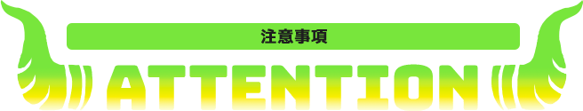 ATTENTION 注意事項